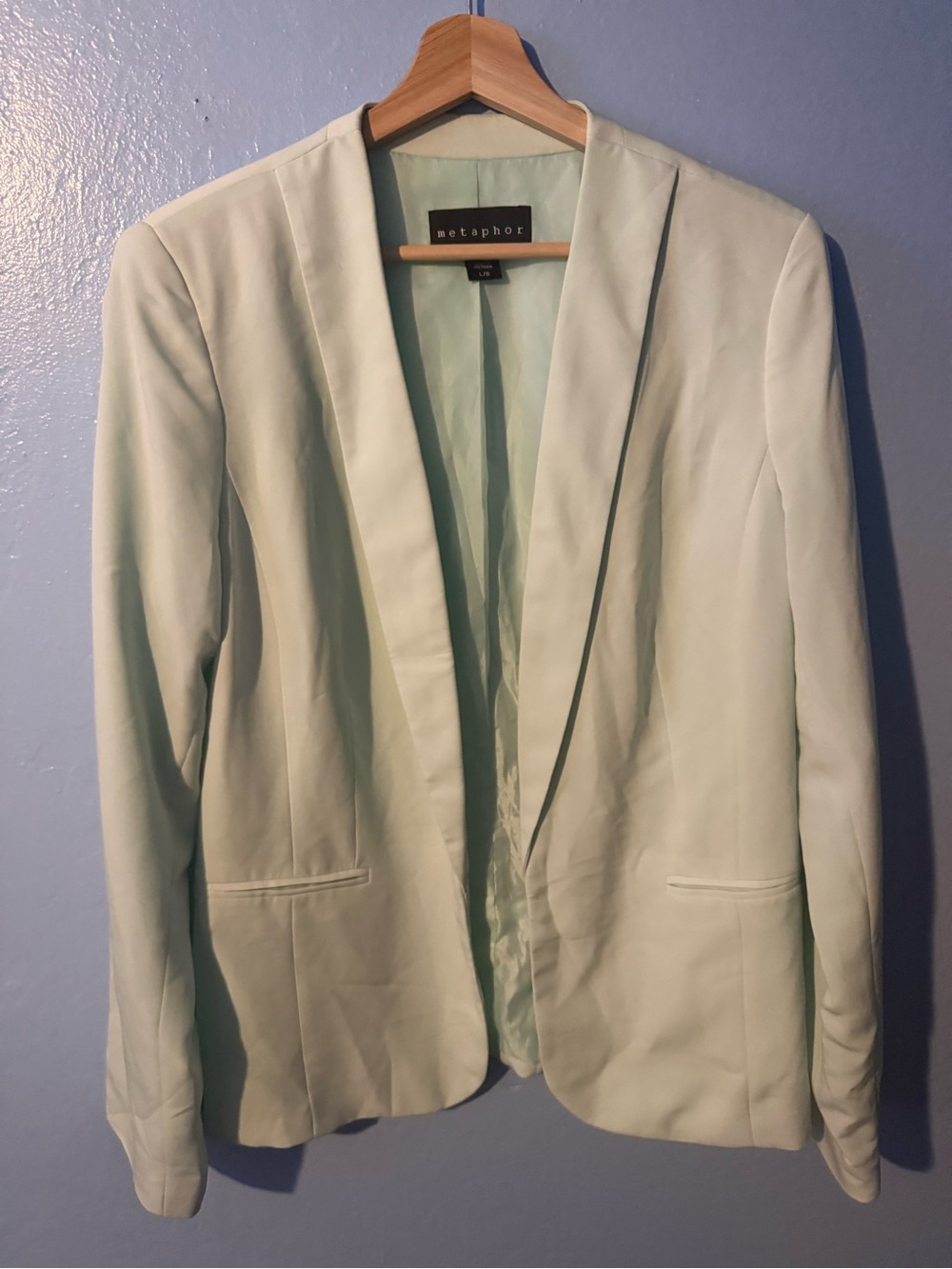 Metaphor Women's Light Mint Open-Front Blazer